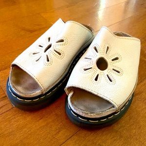 Dr. Martens white flower cutout sandals size 7